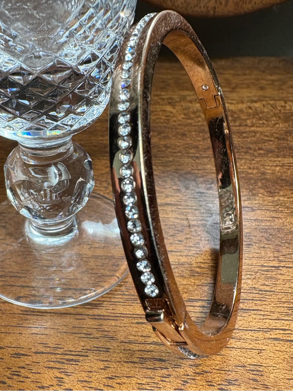 Kate Spade Gold Rhinestone Bangle 2 3/8” Full Circle of Stones